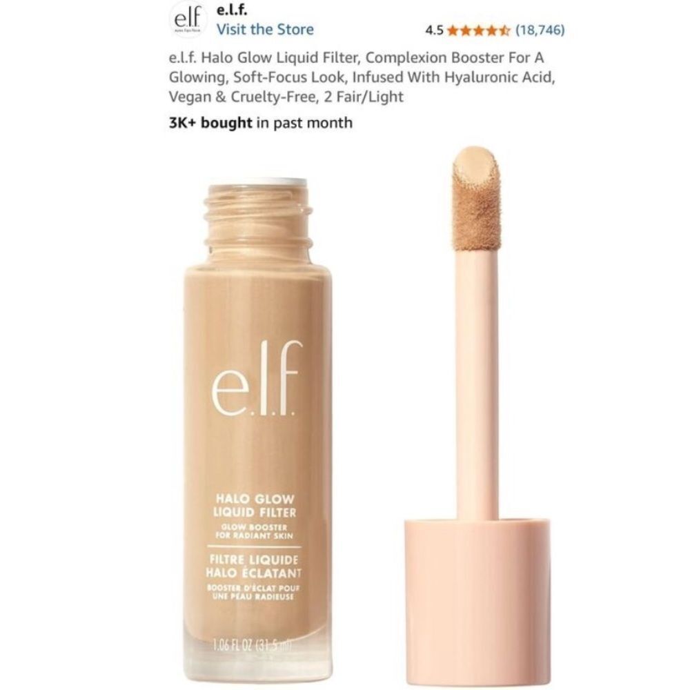 *New* Elf halo glow liquid filter glow booster in #2 Fair/light